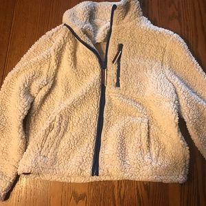 Garage Fuzzy Full Zip - White/Red/Blue